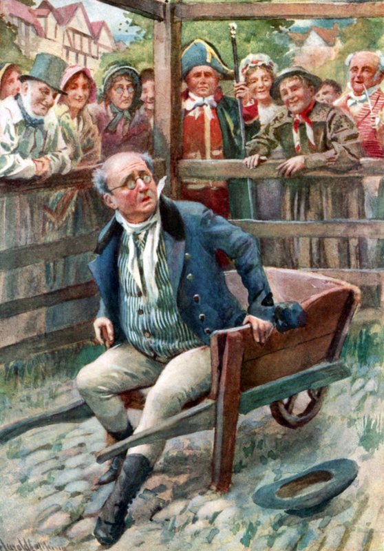 Mr. Pickwick in the Pound (farge litho) av Harold Copping