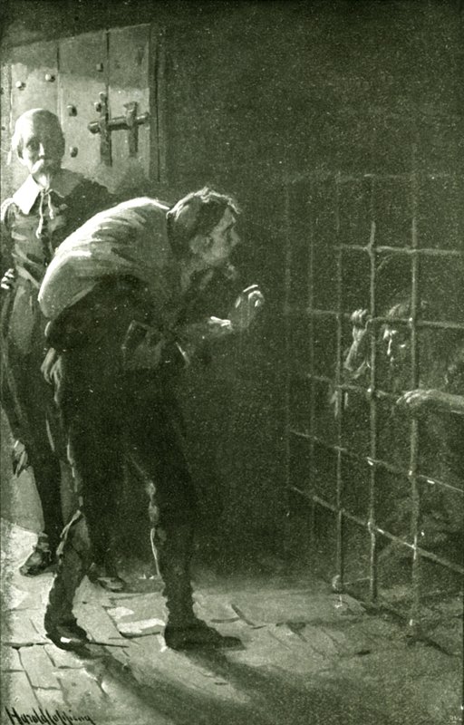 Mannen i jernburet (litho) av Harold Copping