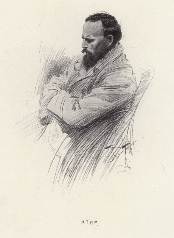 Portrett av en sittende mann (litho) av Harrison Fisher