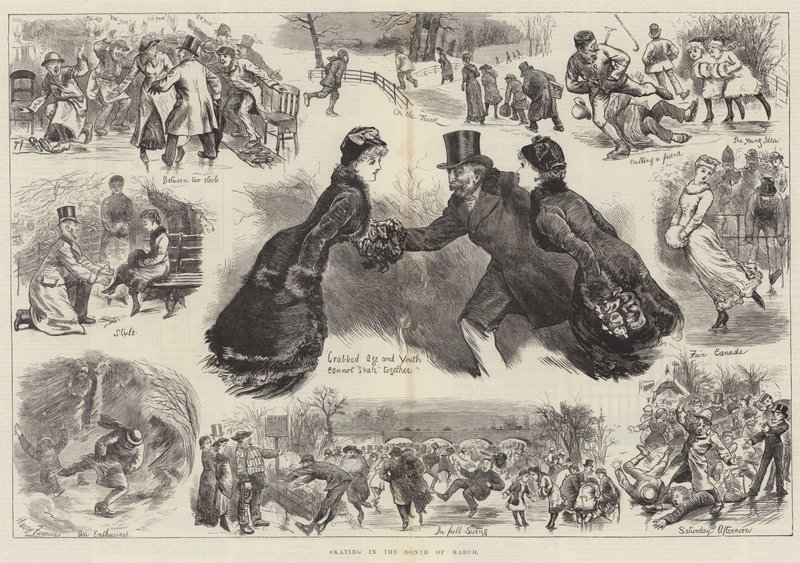 Skating i mars måned av Harry Furniss