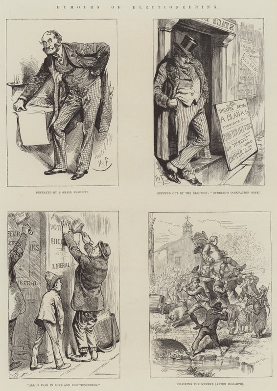 Humor om valgkamp av Harry Furniss