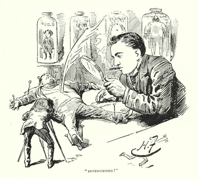"Intervjuet!" (litho) av Harry Furniss
