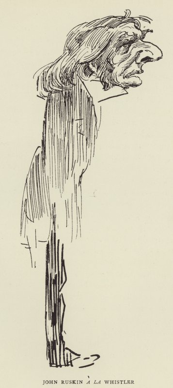 John Ruskin a la Whistler av Harry Furniss