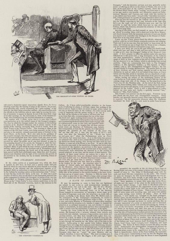 Livet i parlamentet, fremmede i huset av Harry Furniss