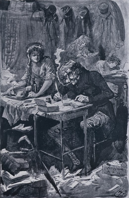 The Begging Letter Writer (litho) av Harry Furniss