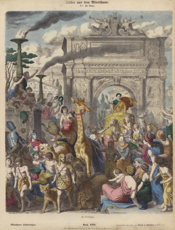 En romersk triumf (farget gravering) av Heinrich Leutemann