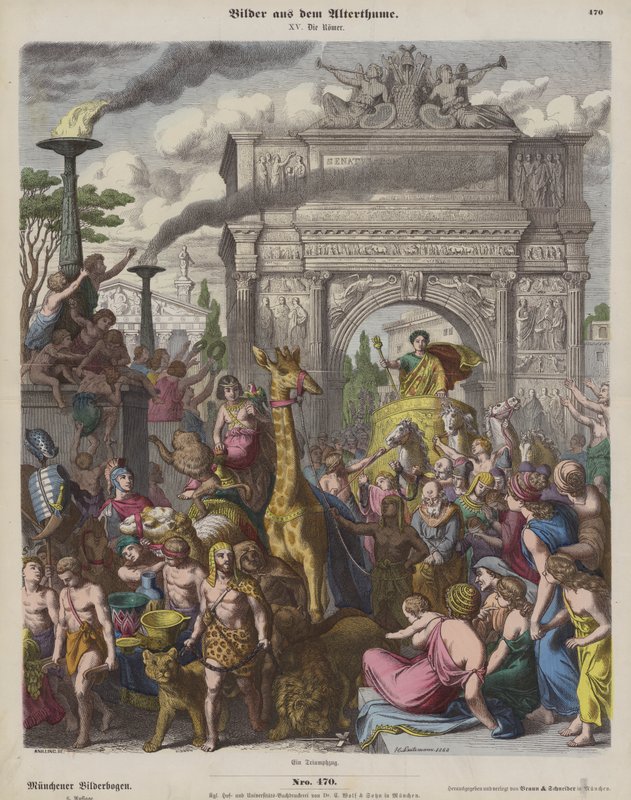 En romersk triumf (farget gravering) av Heinrich Leutemann