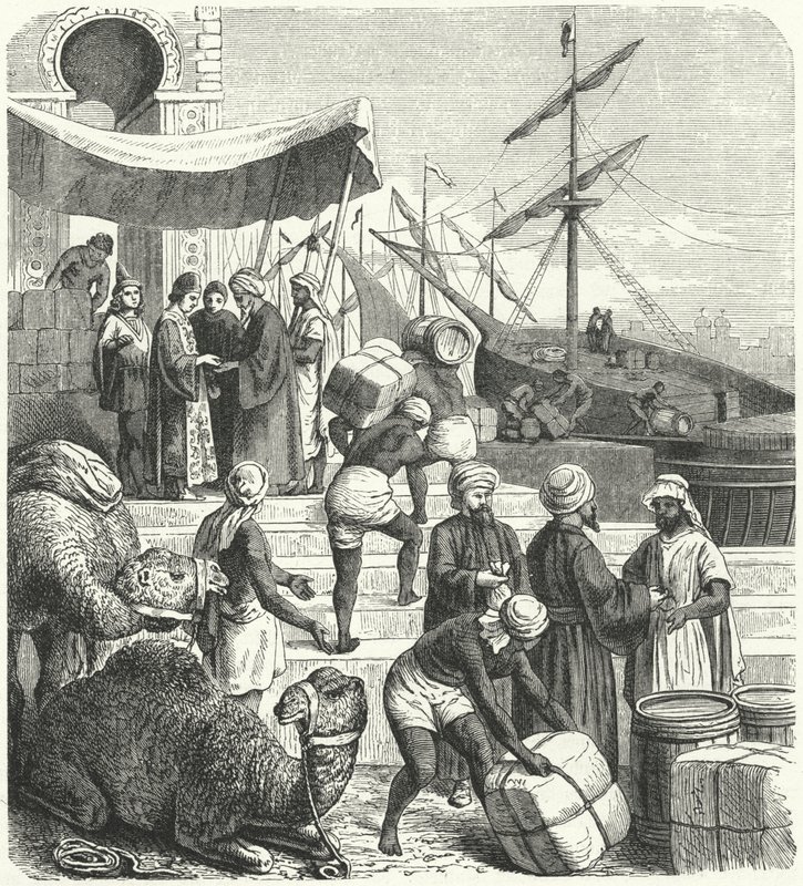 Arabiske handelsmenn (gravering) av Heinrich Leutemann