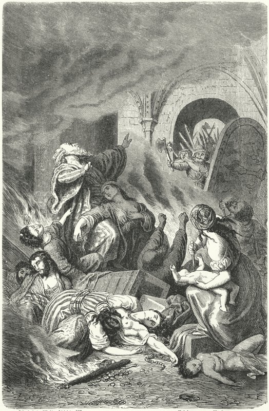 Massakren på jødene i York av Heinrich Leutemann