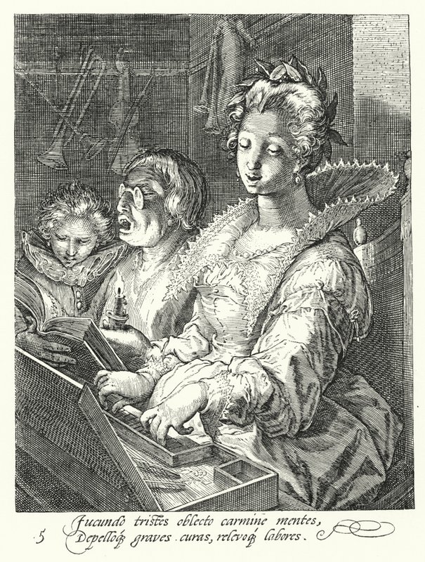 Musikk (gravering) av Hendrik (after) Goltzius