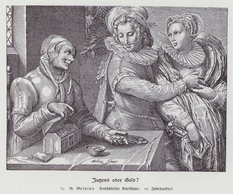 Ulik kjærlighet av Hendrik (after) Goltzius
