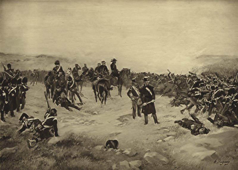 Slaget ved Inkerman, 1854 (gravyr) av Henri Louis Dupray