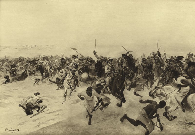 Slaget ved Omdurman, 1899 (gravyr) av Henri Louis Dupray