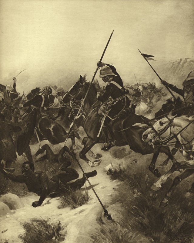 Slaget ved Ulundi, 1879 (gravyr) av Henri Louis Dupray