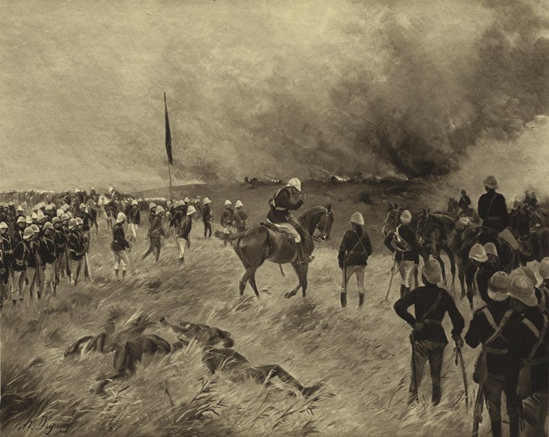 Okkupasjon av Coomassie, 1873-1874 (gravyr) av Henri Louis Dupray