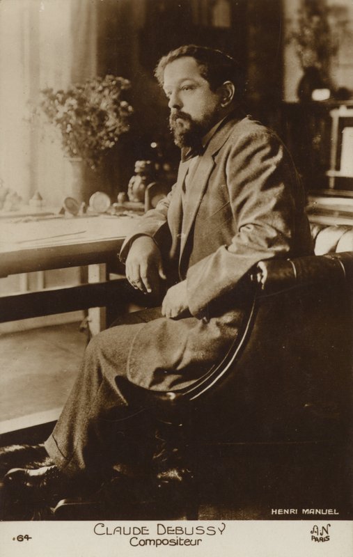 Claude Debussy , fransk komponist (1862-1918) (s/hvitt bilde) av Henri Manuel