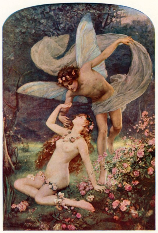 Zephyrus Wooing Flora av Henrietta Rae