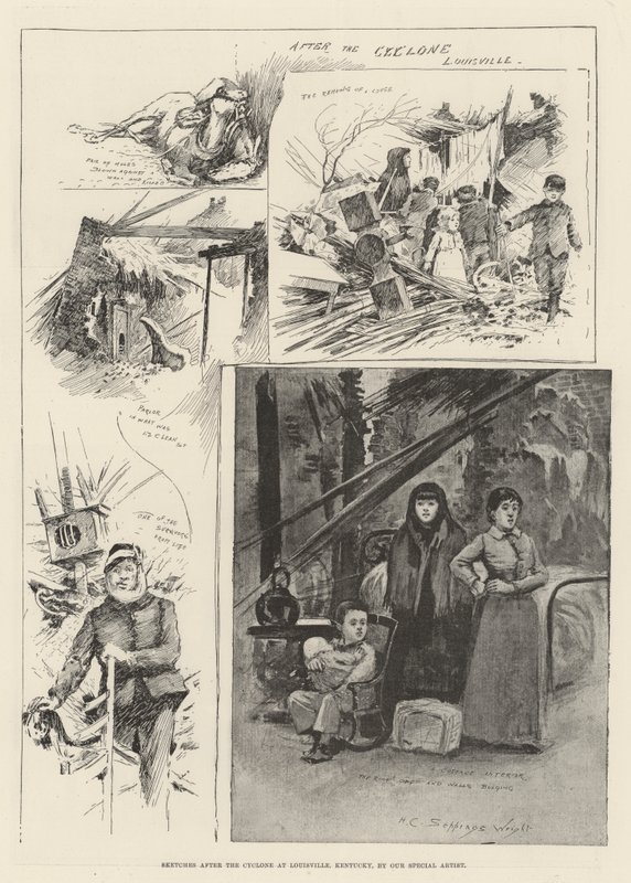 Skisser etter syklonen i Louisville, Kentucky av Henry Charles Seppings Wright
