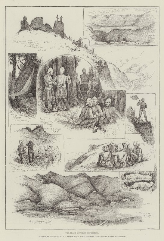 The Black Mountain Expedition gravering av Henry Charles Seppings Wright