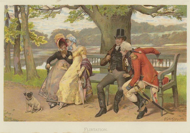 Flørt (chromolitho) av Henry Gillard Glindoni