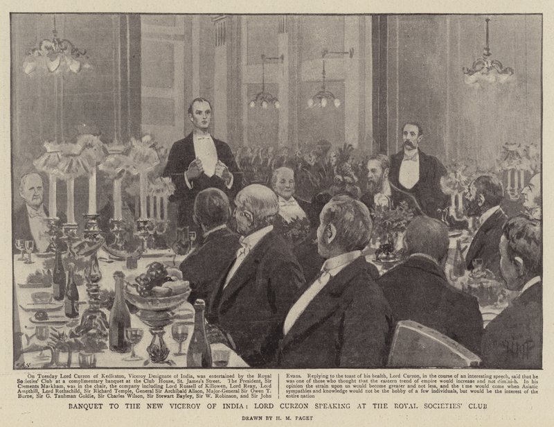 Bankett til New Viceroy of India, Lord Curzon taler i Royal Societies