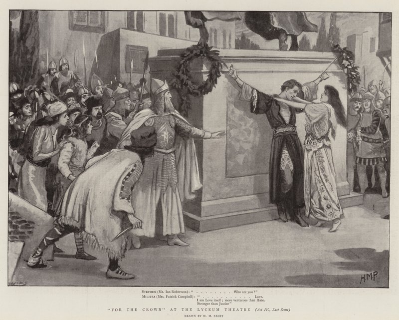For kronen på Lyceum Theatre, akt IV, siste scene av Henry Marriott Paget