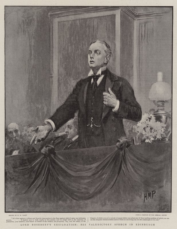 Lord Roseberys oppsigelse, hans valedictory tale i Edinburgh av Henry Marriott Paget
