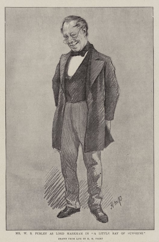 Mr WS Penley som Lord Markham i A Little Ray of Sunshine av Henry Marriott Paget