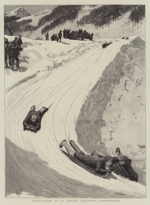 Aking i St Moritz, Engadine, Sveits av Henry Marriott Paget