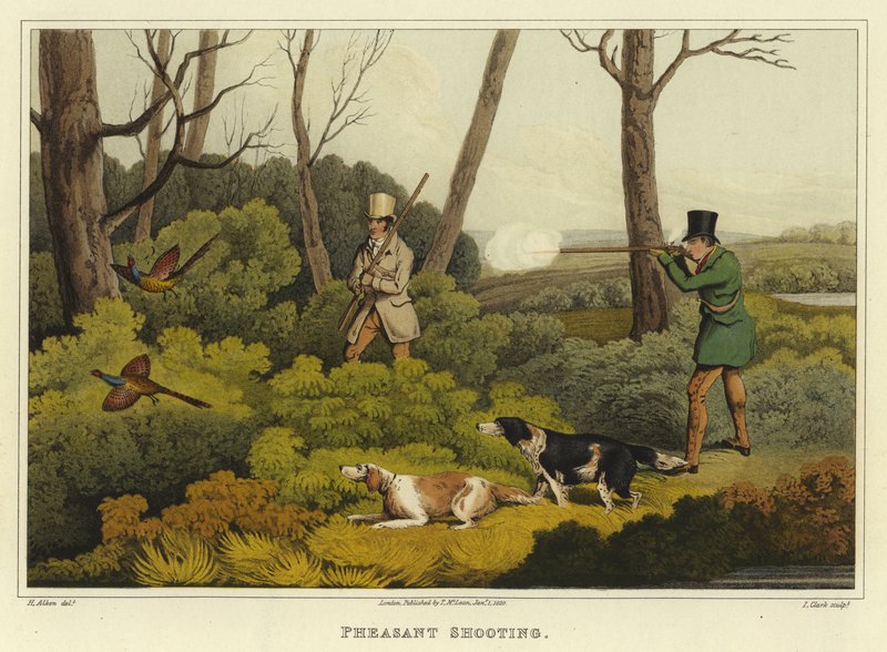 Fasanskyting (chromolitho) av Henry Thomas Alken