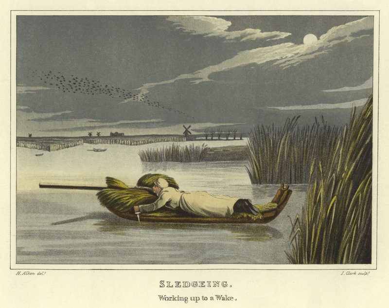 Sledekjøring (chromolitho) av Henry Thomas Alken