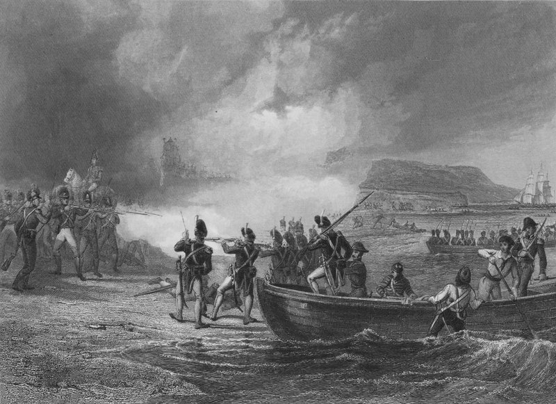 Forsøk fra den franske flåten på å lande i Bantry Bay, Cork, 1796 av Henry after Warren