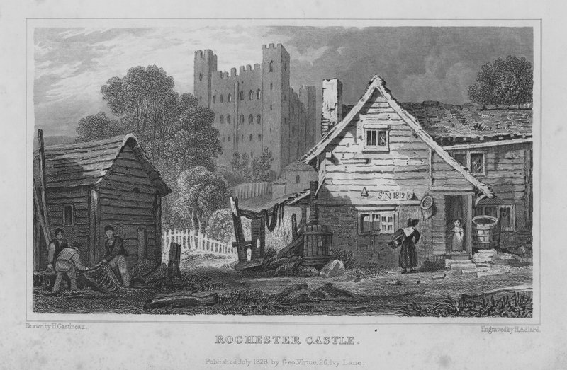 Rochester Castle, Kent (gravering) av Henry Adlard