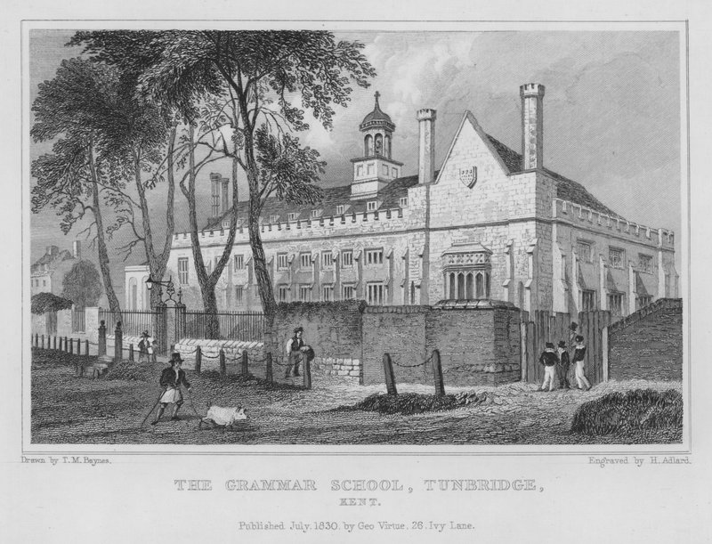 Grammar School, Tunbridge, Kent (gravering) av Henry Adlard