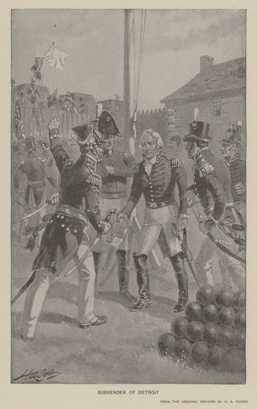 Overgivelse av Detroit (litho) av Henry Alexander (after) Ogden
