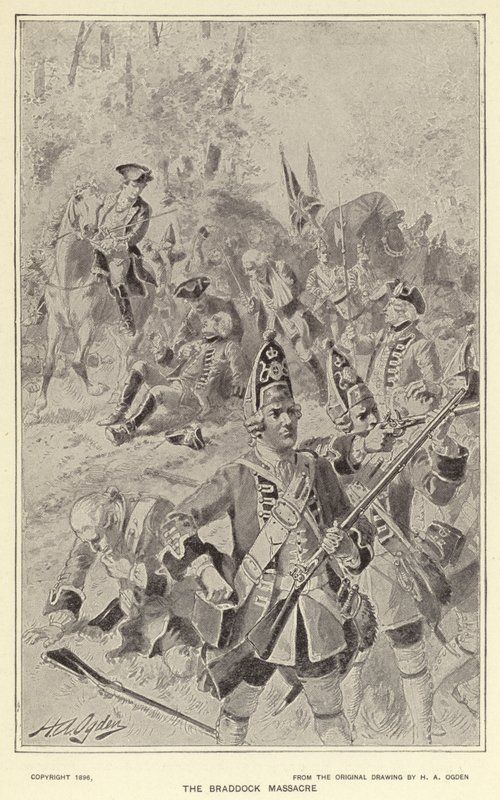 Braddock-massakren (litho) av Henry Alexander (after) Ogden