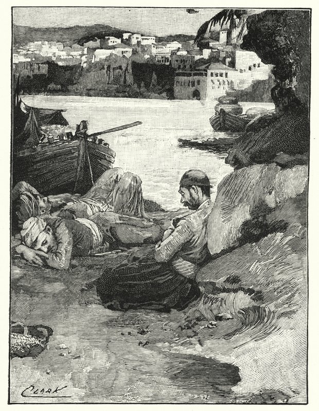 En siesta midt på dagen i Jaffa (litho) av Henry Andrew Harper