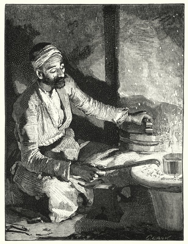 En østlig sølvsmed (litho) av Henry Andrew Harper