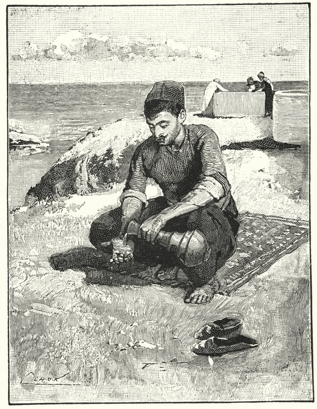 Seremoniell rensing før bønn (litho) av Henry Andrew Harper