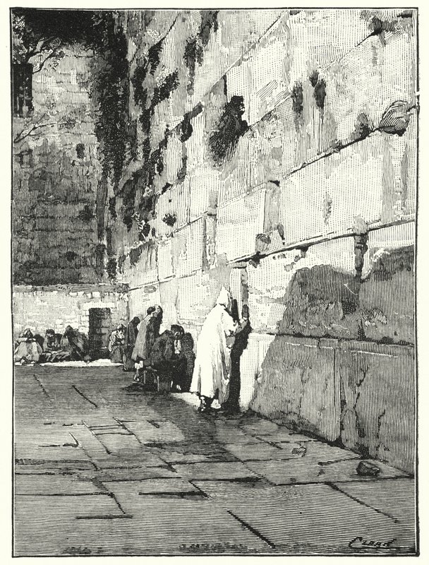 Jødenes klagested, Jerusalem (litho) av Henry Andrew Harper