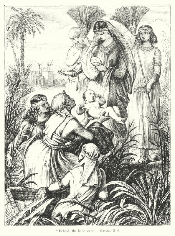 Funnet av Moses (gravering) av Henry Courtney (after) Selous