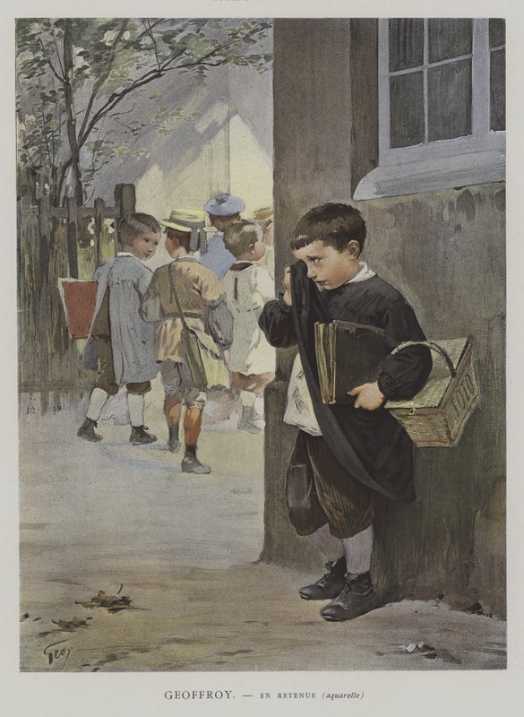 I retention (farge litho) av Henry Jules Jean (after) Geoffroy