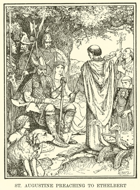 St. Augustine forkynner for Ethelbert av Henry Justice Ford