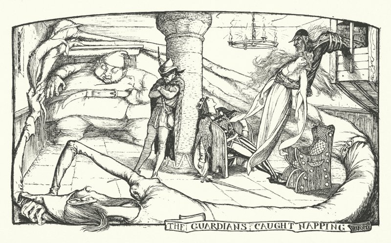The Guardians Caught Napping (gravering) av Henry Justice Ford