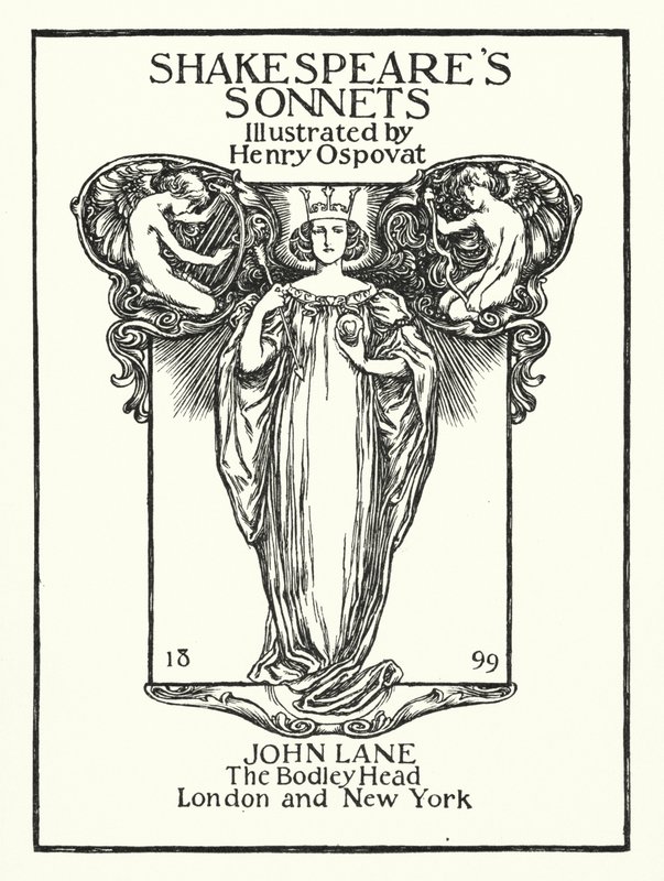 Shakespeares sonetter, tittelside (litho) av Henry Ospovat