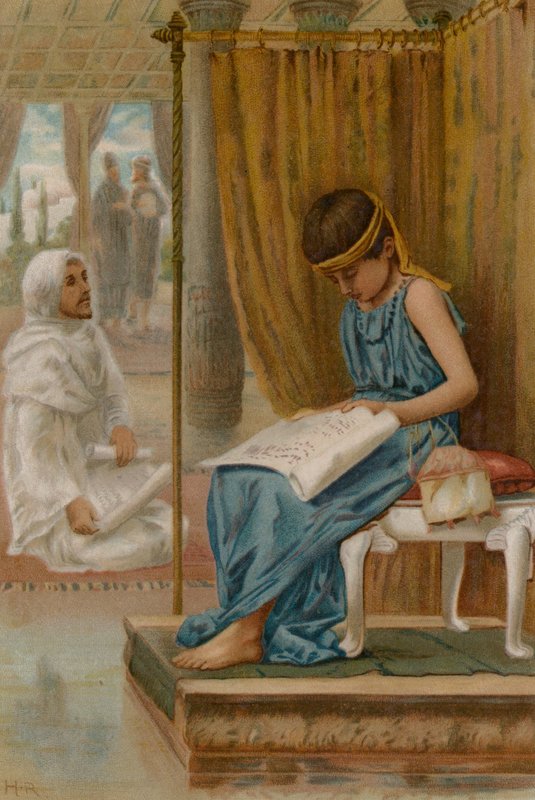 Den unge kongen Josiah (chromolitho) av Henry Ryland