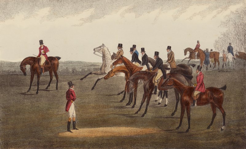 The Start, Grand Leicester Steeple-Chase av Henry Thomas (after) Alken