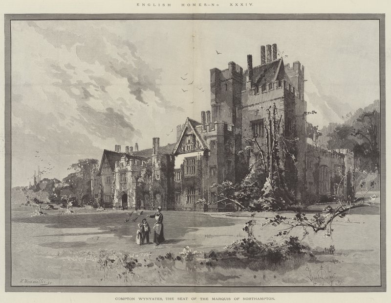 Compton Wynyates, setet til markisen av Northampton av Herbert Railton