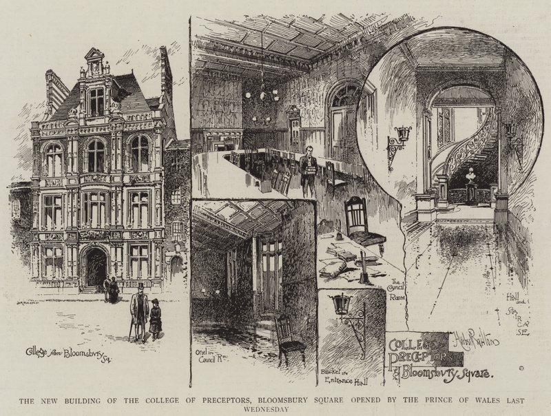 The New Building of College of Preceptors, Bloomsbury Square åpnet av Prince of Wales sist onsdag av Herbert Railton