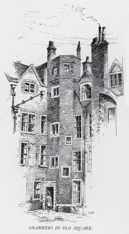 Chambers in Old Square (gravering) av Herbert (after) Railton